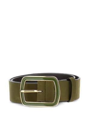 Bax Lab enamelled buckle leather belt - Green