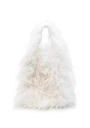 Yves Salomon feather shoulder bag - White