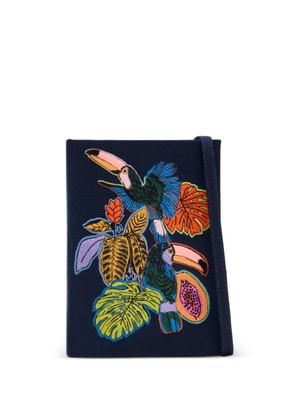 Olympia Le-Tan tropicalia-embroidered clutch bag - Blue
