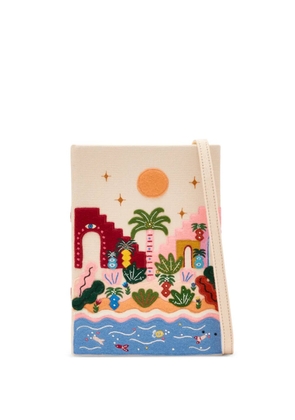 Olympia Le-Tan tropic vibes-embroidered clutch bag - Neutrals