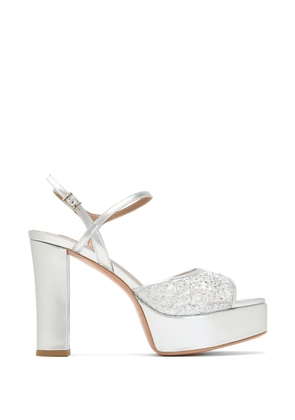 NICOLI Neza lace embellished sandals - Silver