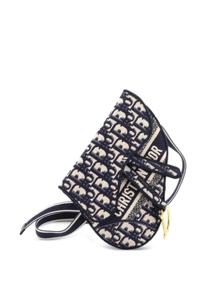 Christian Dior Pre-Owned Saddle Logo Embroidered Oblique Canvas belt bag - Blue