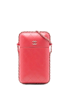 CHANEL Pre-Owned 2018 CC Quilted Lambskin Chain Around Phone Holder crossbody bag - Red