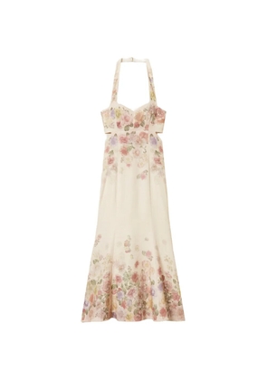 TWINSET cut-out floral-print dress - Neutrals