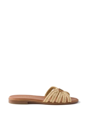 Prada crochet flat sandals - Neutrals