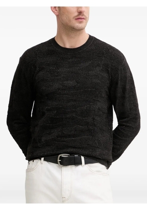 Armani Exchange textured knit sweater - Black
