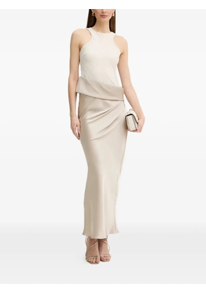 Patrizia Pepe draped midi dress - Neutrals