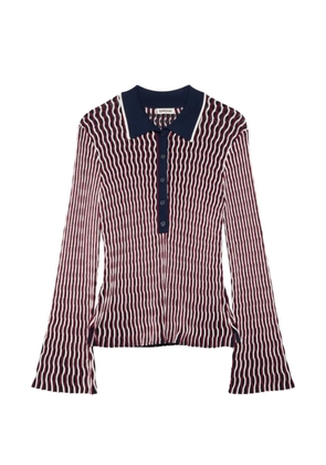 Simkhai Colleen long-sleeve polo top - Blue