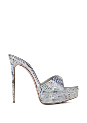 Le Silla Uma crystal-embellished platform sandals - Silver