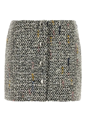 Alessandra Rich tweed sequinned mini skirt - Neutrals