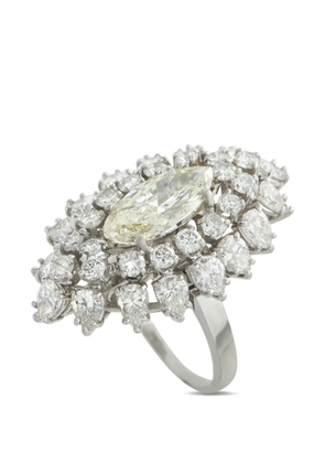 LB Exclusive marquise-cut diamond embellished ring - Silver