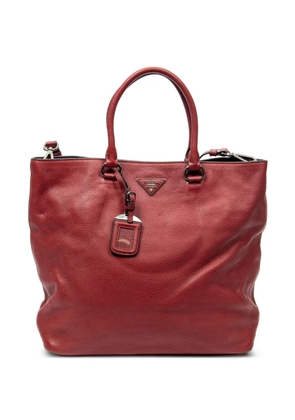 Prada Pre-Owned triangle-logo leather two-way handbag - Red
