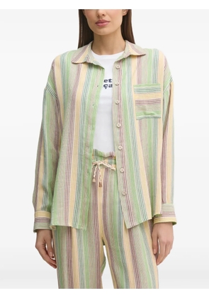 La Petite Française Charlene striped button-up shirt - Green