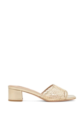 NICOLI square toe net mules - Gold