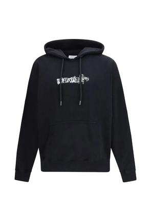 Off-White logo-print hoodie - Black