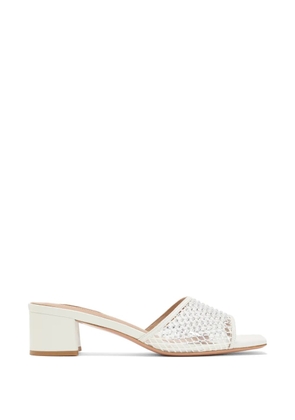 NICOLI beaded mesh mules - White
