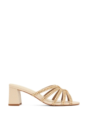 NICOLI embellished strappy mules - Neutrals