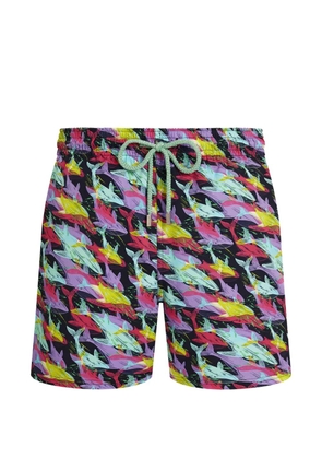 Vilebrequin whales offset drawstring swim shorts - Blue