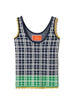 La DoubleJ check ribbed top - Blue