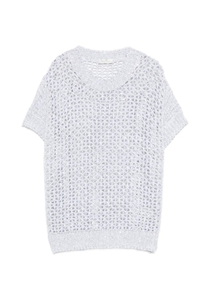 PANICALE open-knit T-shirt - Grey