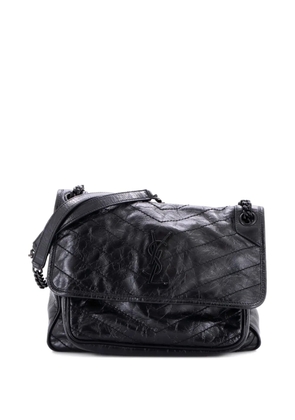 Saint Laurent Pre-Owned Niki Chain Flap Bag Matelasse Chevron Leather Medium shoulder bag - Black