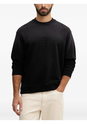 Armani Exchange embossed crew-neck sweatshirt - Black