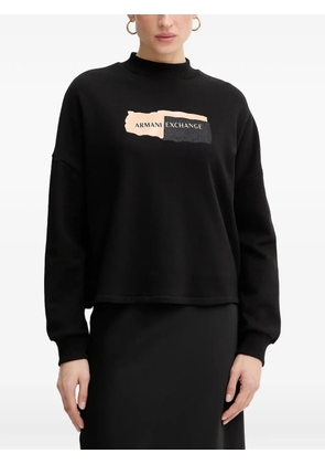 Armani Exchange print mock-neck sweatshirt - Black