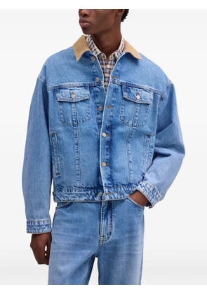 NN07 Roy corduroy-collar denim jacket - Blue