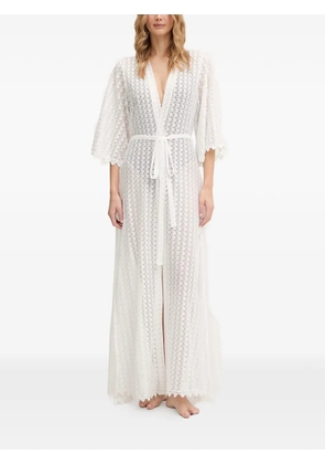 Melissa Odabash Tali lace belted kaftan - White