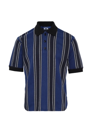 Junya Watanabe MAN striped knit polo shirt - Blue