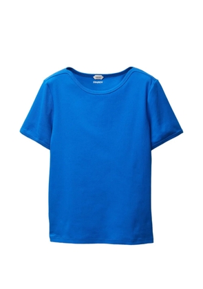 Versace embroidered ribbed cotton-jersey T-shirt - Blue