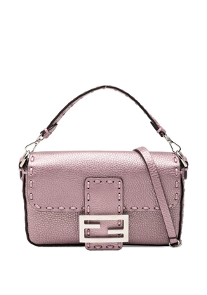 Fendi Pre-Owned 2000-2010 Mini Metallic Leather Selleria Baguette satchel - Pink
