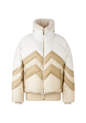 BOGNER detachable collar chevron puffer jacket - Neutrals