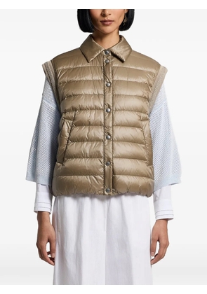 Peserico quilted sleeveless jacket - Neutrals