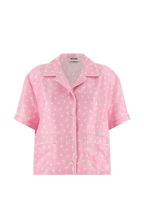 Moschino goose-print silk shirt - Pink