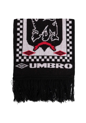 UMBRO fringed patterned scarf - Black