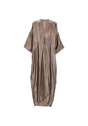 Rick Owens Tommykite Gowm V-neck draped maxi dress - Brown