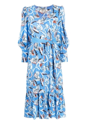 DVF Diane von Furstenberg floral-print midi-dress - Blue