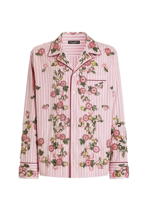 Dolce & Gabbana cotton and silk vanity shirt with embroidery - Pink