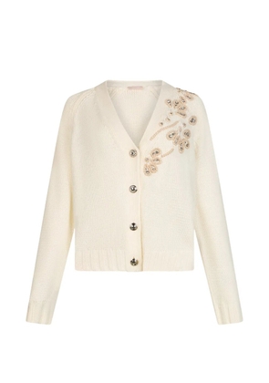 LIU JO bejewelled V-neck cardigan - Neutrals