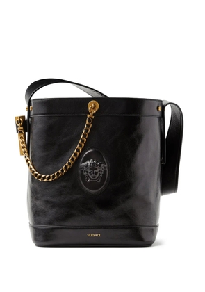 Versace Pivot small leather bucket bag - Black