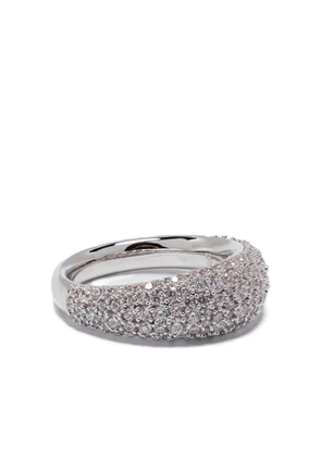Swarovski pavé-set domed ring - Silver