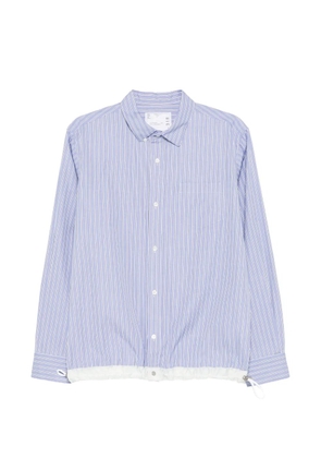 sacai striped drawstring shirt - Blue