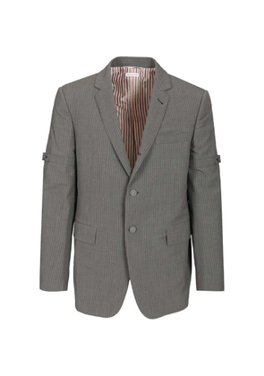 Thom Browne striped buttoned blazer - Grey