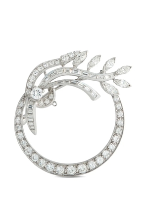 LB Exclusive diamond round brooch - Silver