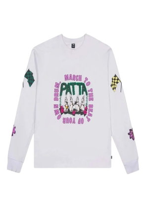 PATTA rabbit-print long-sleeve T-shirt - White