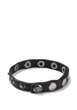 Versace The Spike leather bracelet - Silver