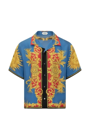 Versace collared print shirt - Blue