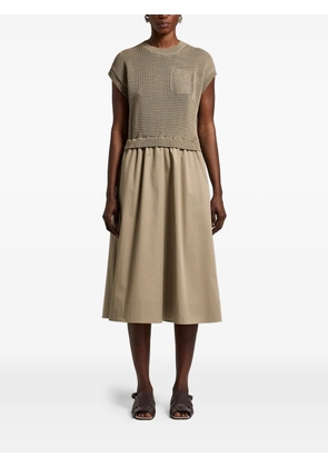 Peserico pocket cotton midi dress - Green