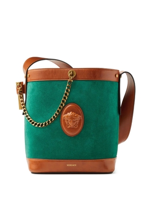 Versace Pivot small suede bucket bag - Green